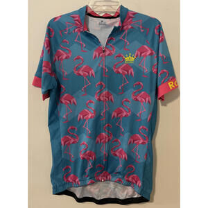 Rouler Unisex Adult XL Blue Flamingo Full-Zip Long Performance Riding Shirt! M91